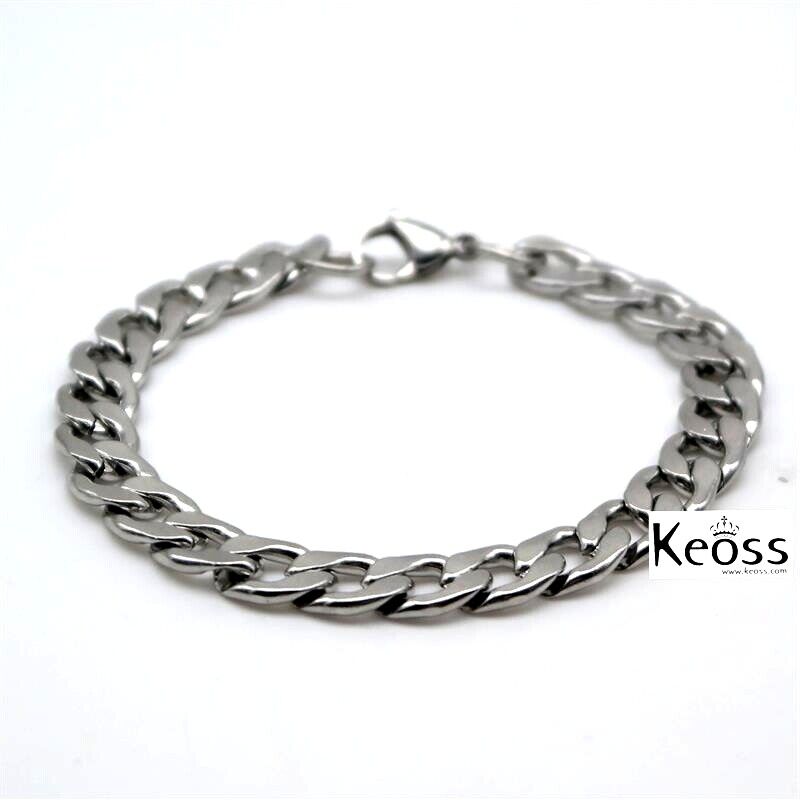 Bracciale da Uomo intrecciato silver moda ragazzo braccialetto hip hop 1,5cm