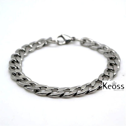 Bracciale da Uomo intrecciato silver moda ragazzo braccialetto hip hop 1,5 cm