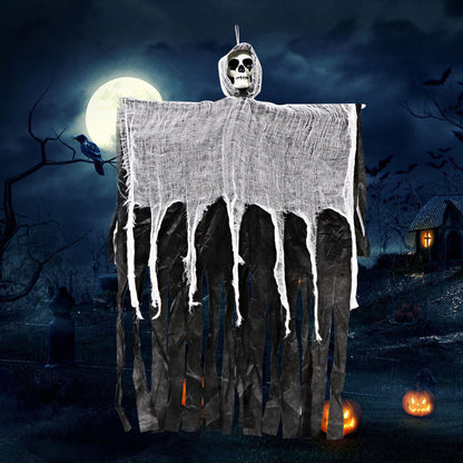 2 Fantasma Spaventoso Decorativo Decorazione HALLOWEEN PVC e tessuto H100 cm