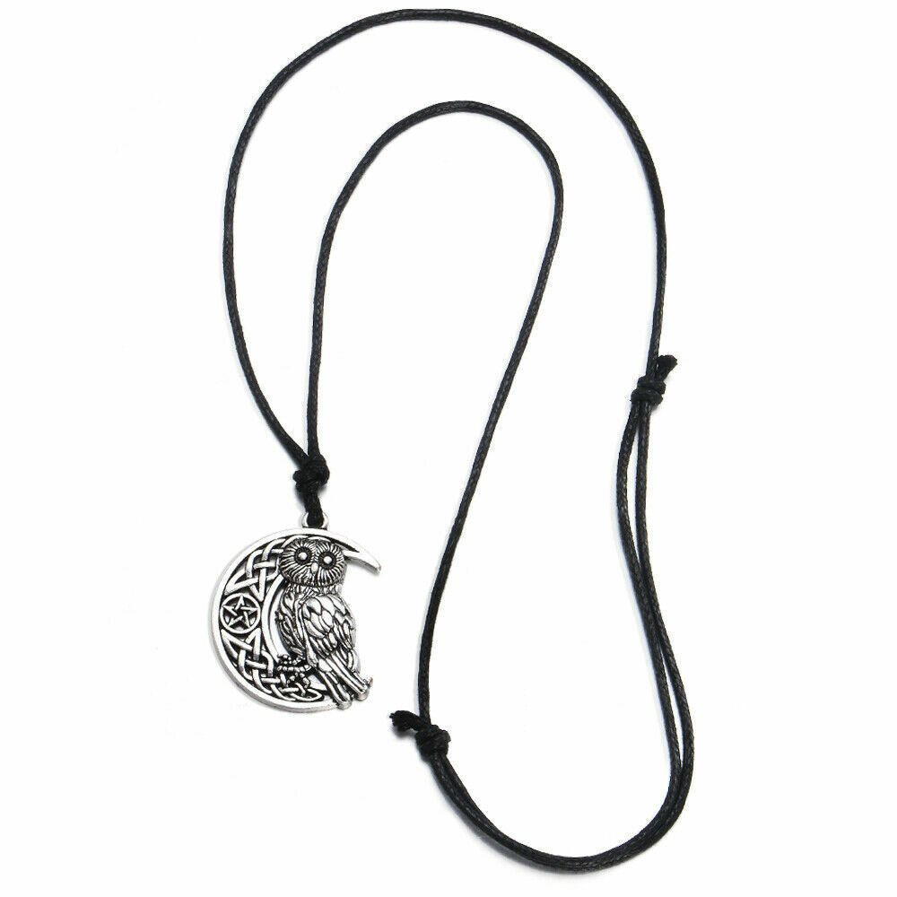 Collana da Donna con pendente Luna e GUFO Portafortuna