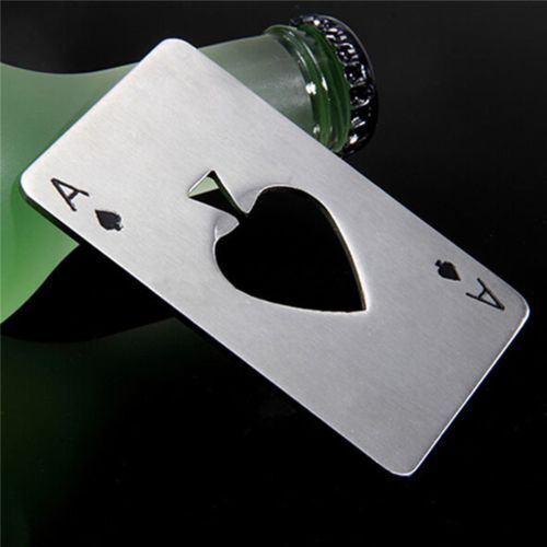 Carta Apribottiglie apri bottiglia BAR PUB Poker Carte Asso Picche Discoteca