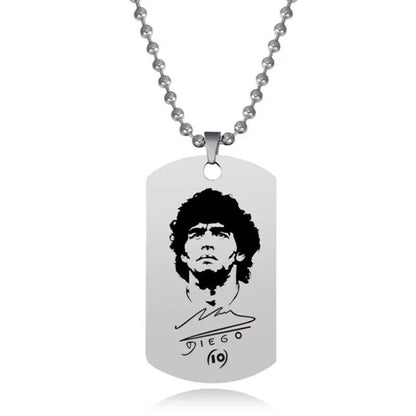 Collana militare con piastrina DIEGO ARMANDO MARADONA catena Pendente ciondolo