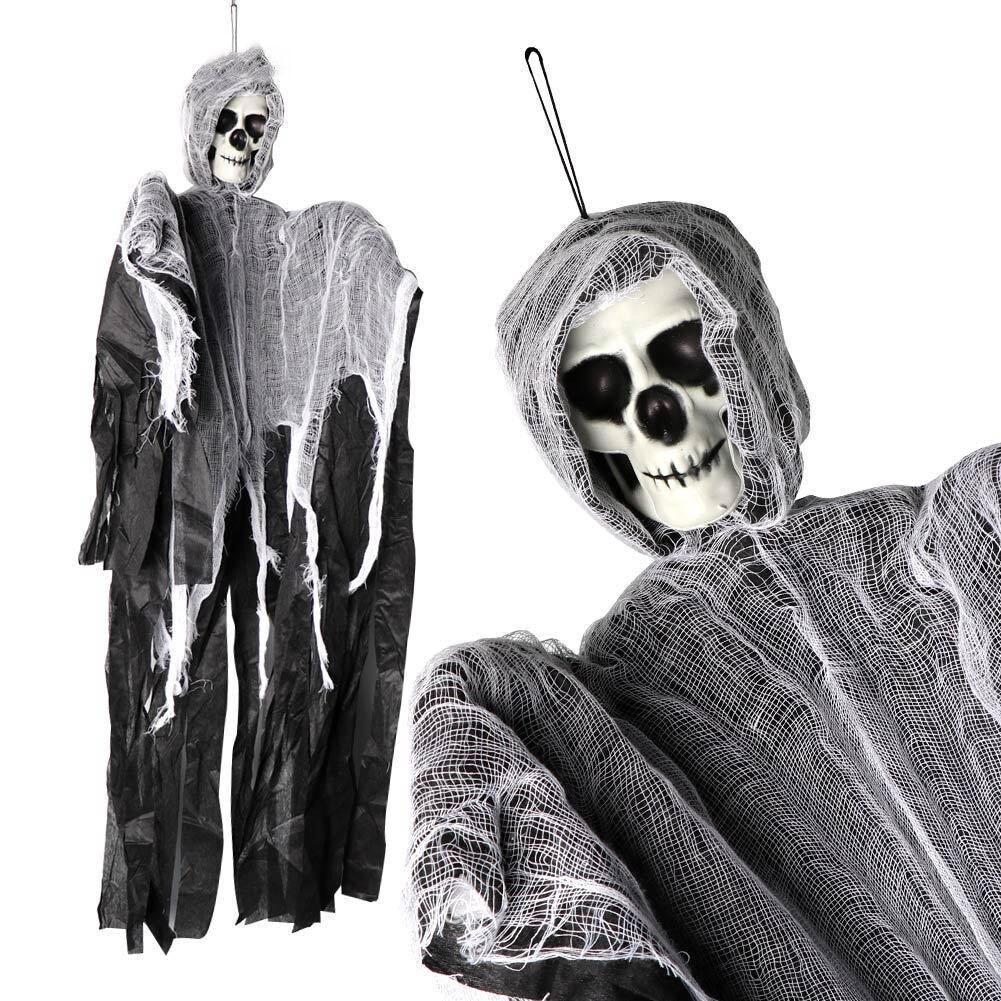 2 Fantasma Spaventoso Decorativo Decorazione HALLOWEEN PVC e tessuto H100 cm