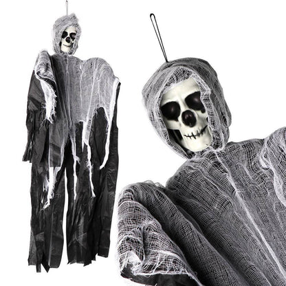 2 Fantasma Spaventoso Decorativo Decorazione HALLOWEEN PVC e tessuto H100 cm