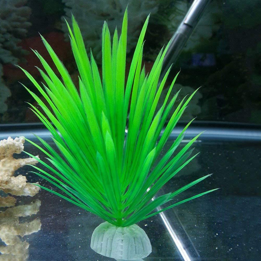 3 Pianta finta per Acquario Piantina Decorazione Artificiale decori Verde 12 cm