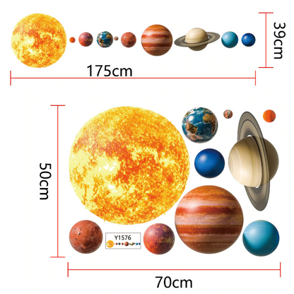 Adesivo Murales da parete Cameretta bambini Sistema Solare Casa   Pianeti Sole