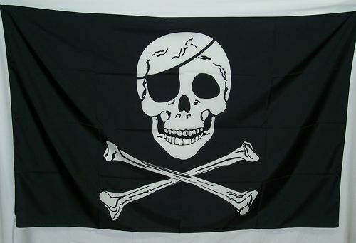 Bandiere dei Pirati 140x100 cm con Laccio per fissaggio senza asta Teschio Skull