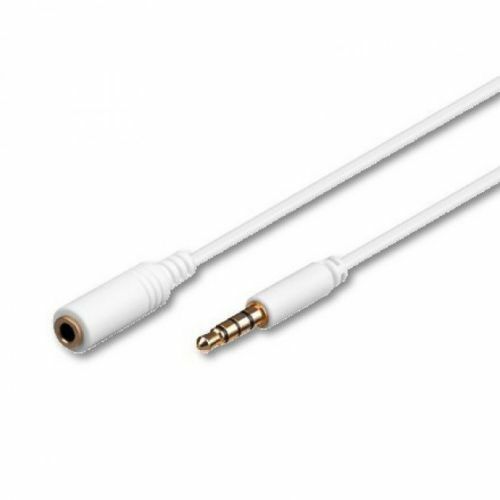 Cavetto Stereo Jack 3,5" Cavo Bianco AUX Prolunga audio 2 mt x iPad iPhone iPod