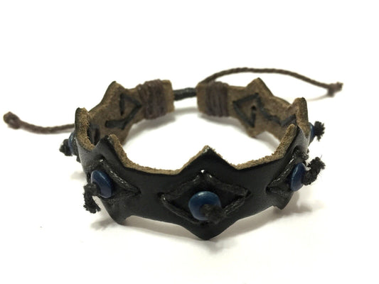 Bracciale in CUOIO Lavorato a mano Braccialetto UOMO Bracciale regolabile