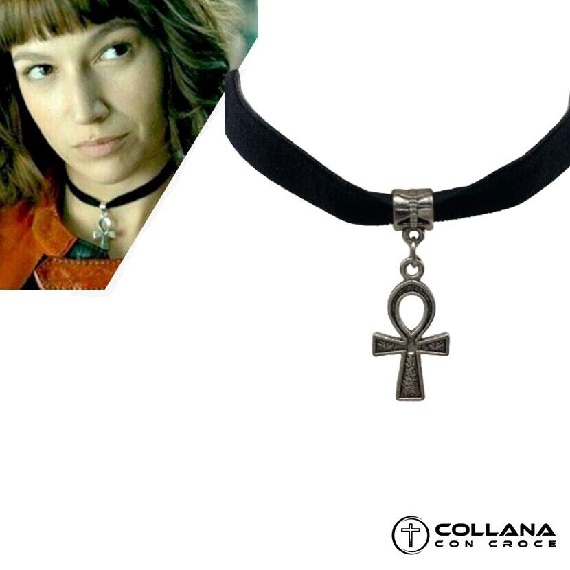 Collana Girocollo Choker con croce della vita Egiziana di ANKH Egizia Vintage