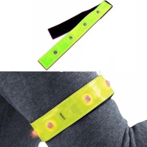 Fascia Catarifrangente con 4 luci LED per Corsa jogging Sport bicicletta Bici