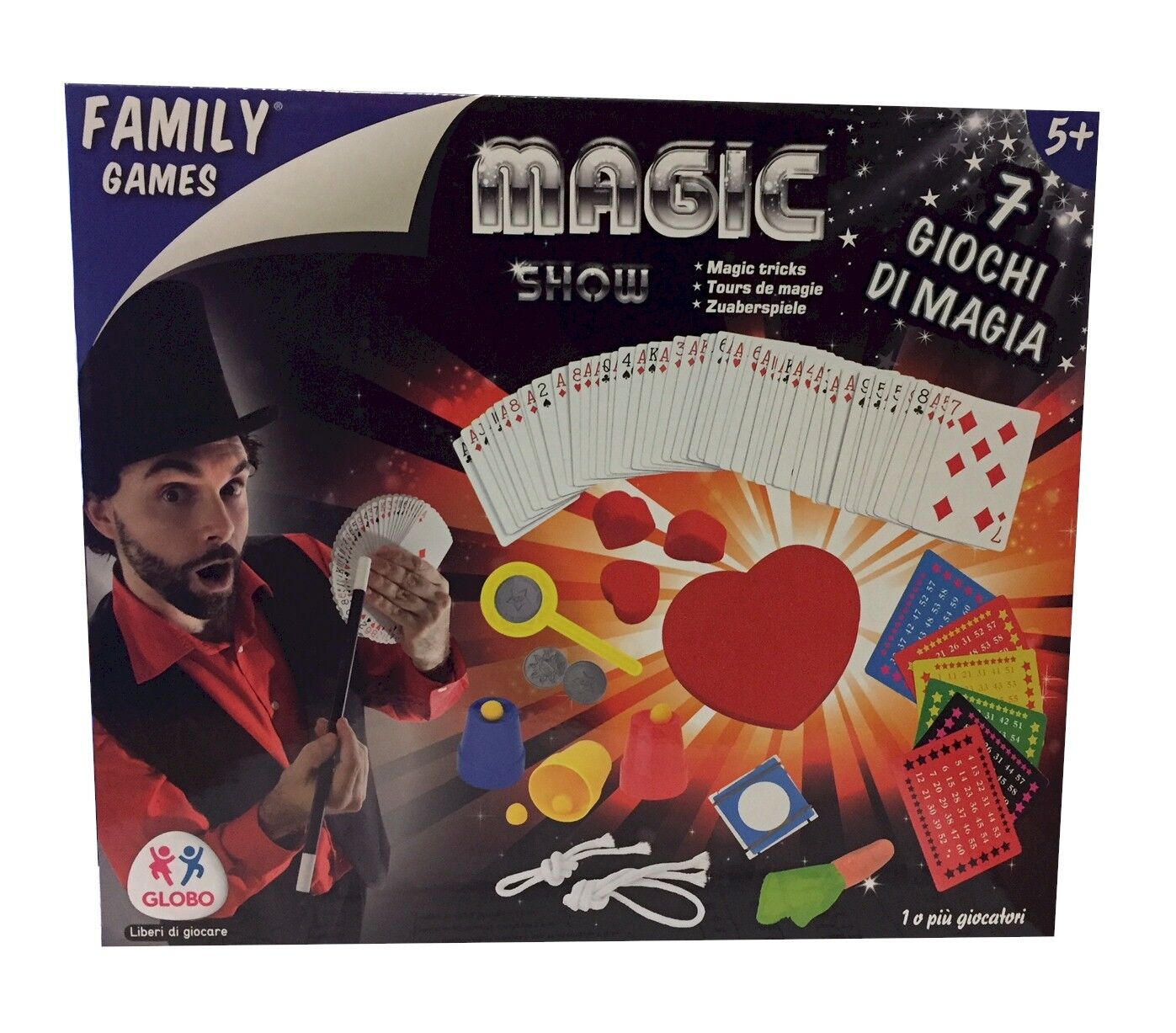 7 Giochi di Prestigio e magia in scatola aspirante mago MAGIC SHOW bambini