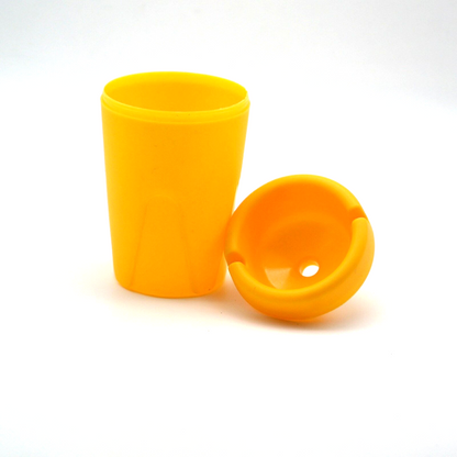 2 Posacenere Mangia FUMO Sigaretta no odore posa cenere plastica giallo arancio