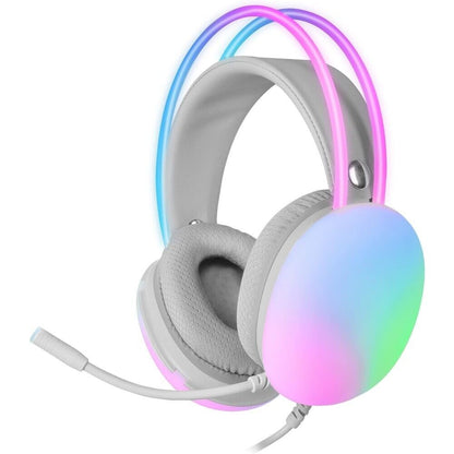 Cuffie gaming con filo stereo microfono illuminazione rgb archetto bianco unisex