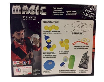 Confezione di 8 Giochi di Prestigio MAGIA in scatola aspirante mago MAGIC SHOW g