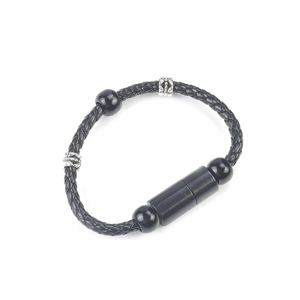 Braccialetto cavo micro USB Ecopelle Charms per ricaricare Smartphone bracciale