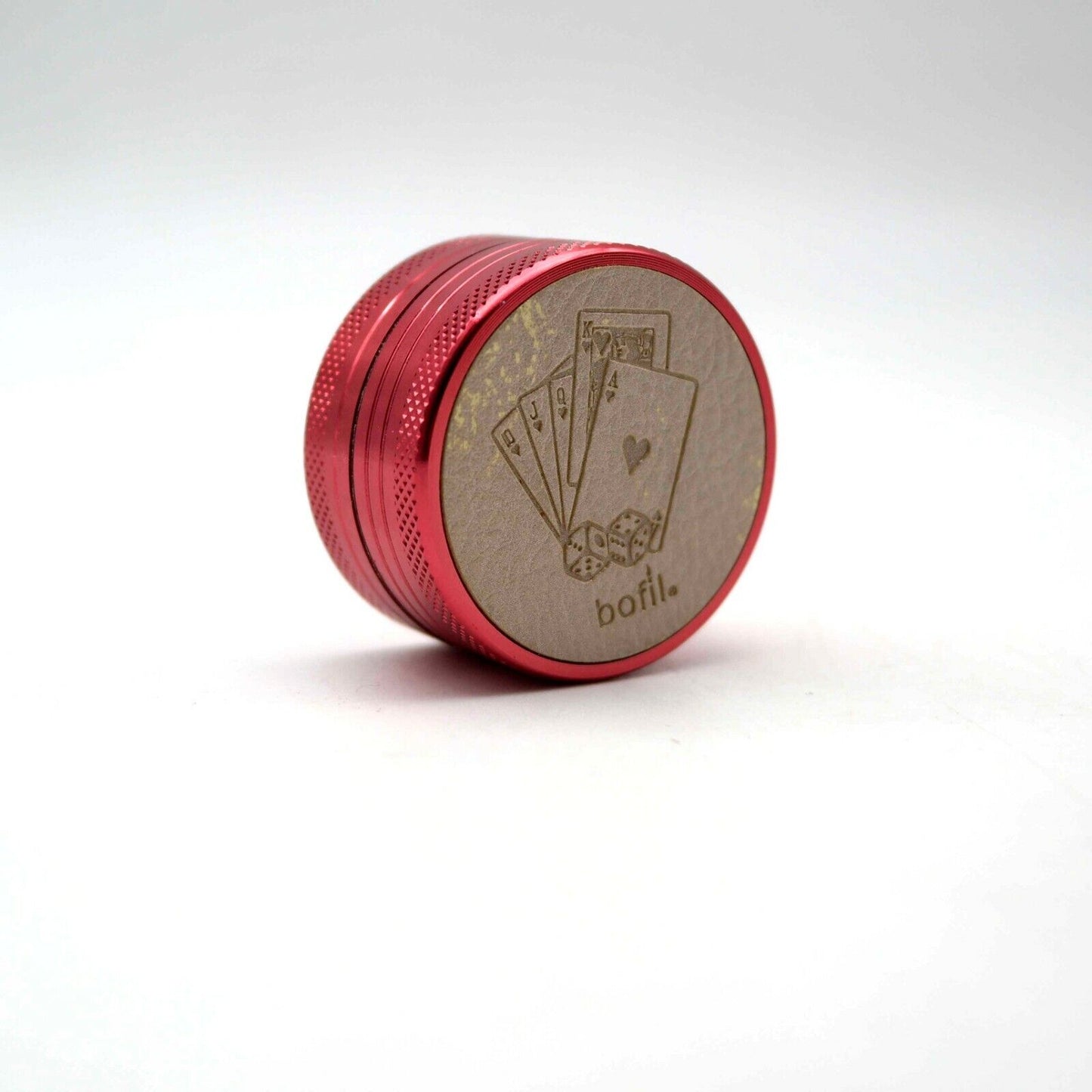 Grinder Tritatabacco Trita Tabacco Poker rosso in metallo 2 parti idea regalo