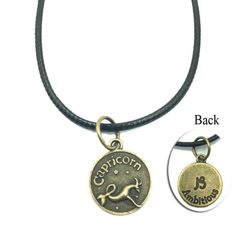 Collana con segno zodiacale catena ciondolo Bronzo Oroscopo Collanina Zodiaco