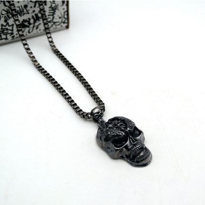 Collana con pendente Ciondolo Cranio Teschio SKULL Moda UOMO Rock Punk