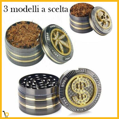 Grinder Design Tritatabacco in metallo 4 parti Trita Tabacco Bling idea regalo