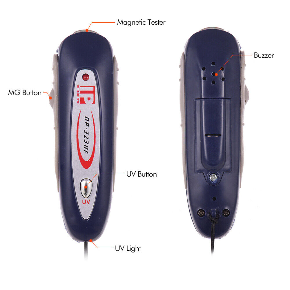 mini Rilevatore di Banconote false 2in1 UV Controlla Euro Verifica Soldi Falsi