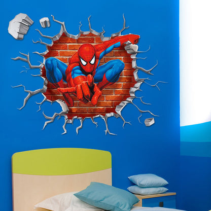 Adesivo Murales parete Cameretta bambini SPIDERMAN 3D Casa Muro Wall Sticker