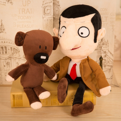 Set 2 Peluche Mister Bean con Orsacchiotto Orso Teddy Orsetto Cartoni animati Mr