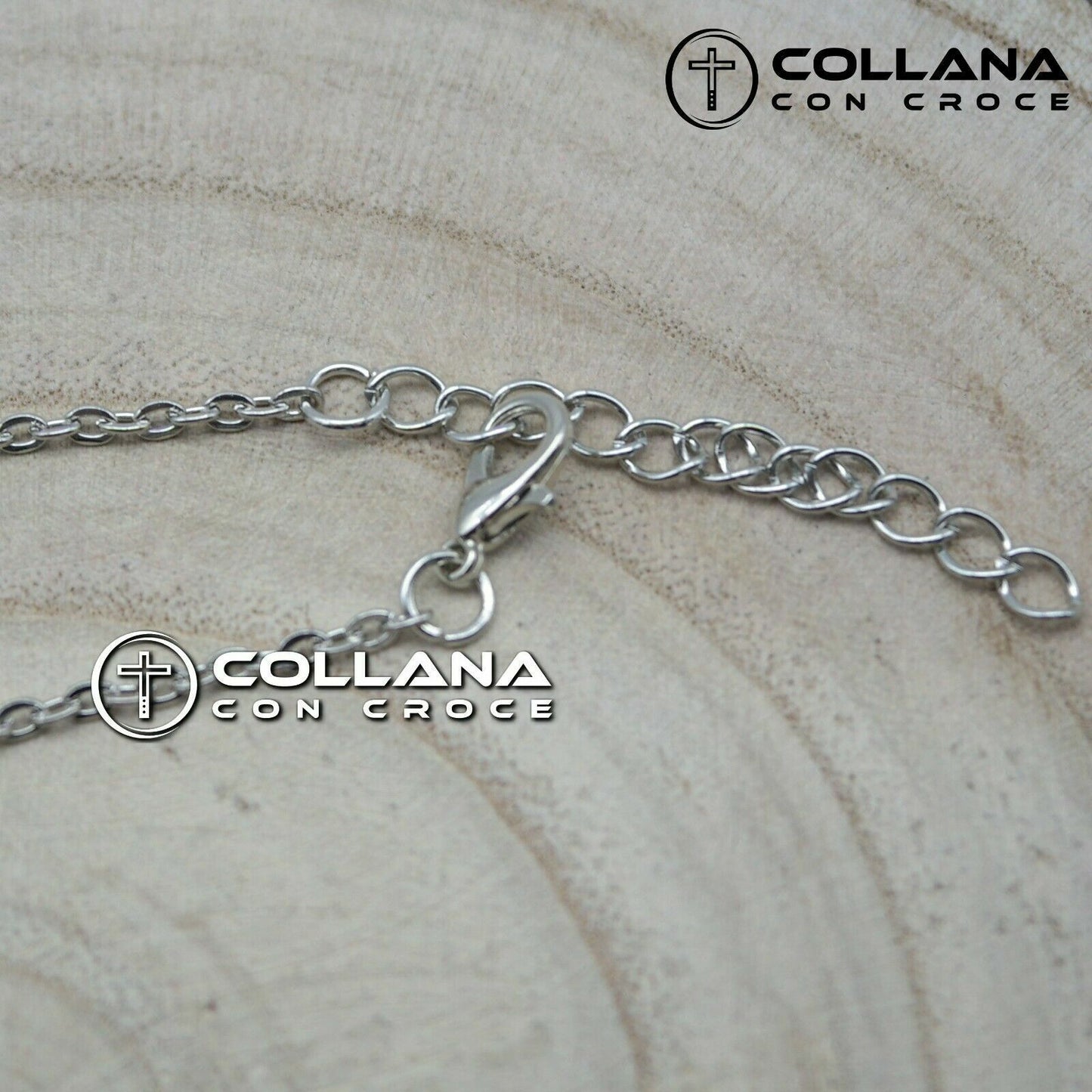 Collana con catena ciondolo Croce Collanina da Uomo Crocifisso Silver pendente