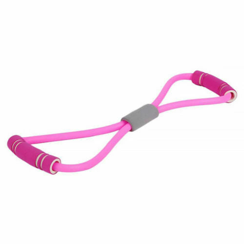 2x Tubo Elastico Rosa Estendibile Fitness Ginnastica Gym Palestra esercizi Yoga