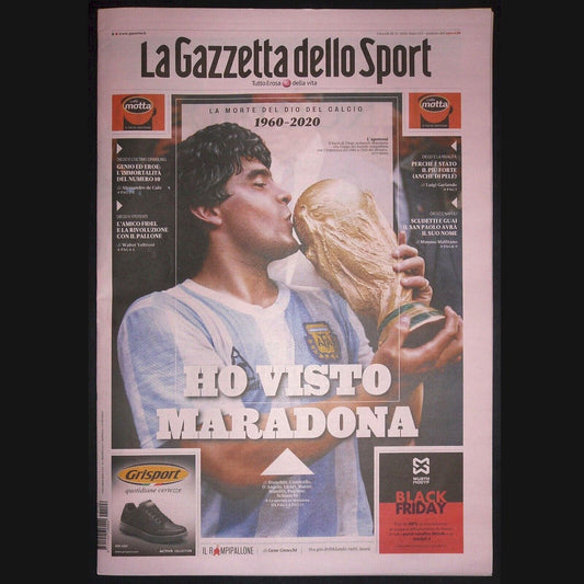 La Gazzetta dello Sport - Ho Visto Maradona del 26 Novembre 2020 Diego Maradona