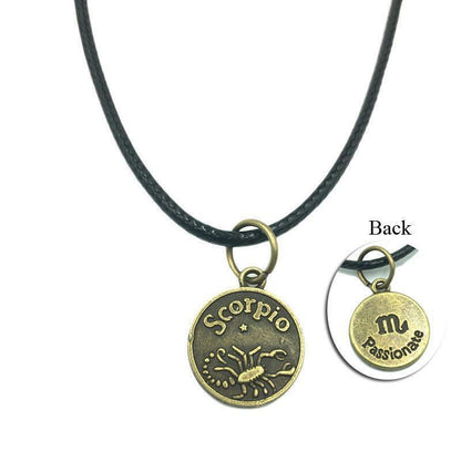 Collana con segno zodiacale catena ciondolo Bronzo Oroscopo Collanina Zodiaco