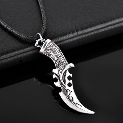 Collana con pendente Ciondolo STEEL KNIFE UOMO Color SILVER DAGGER FASHION