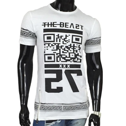 T-shirt UOMO BIANCO The Beast 75 Shirt Stampa fronte retro Manica