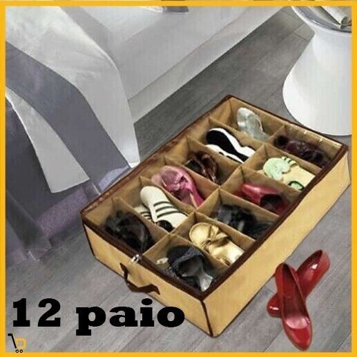 Scarpiera Salvaspazio 12 paia porta scarpe Slim tessuto Ultra sottile piccola