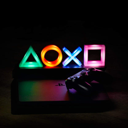 Lampada icone Simboli della Playstation Multicolore Led USB da Scrivania Game