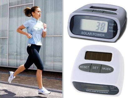 Contapassi Digitale LCD SOLARE Pedometro Fitness Sport Corsa Jogging Distanza