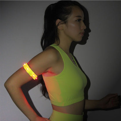 Fascia Catarifrangente con 4 luci LED per Corsa jogging Sport bicicletta Bici