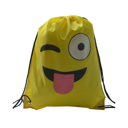 Borsa Zaino EMOTICON EMOJI BAG Zainetto Giallo Disegno di POO 42x34 idea regalo