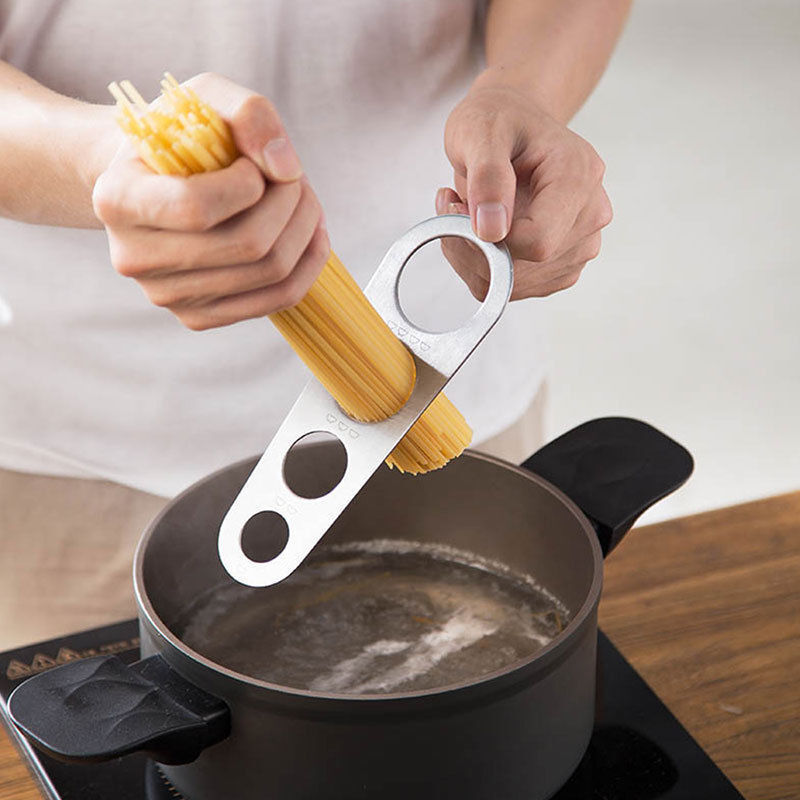 Dosa Spaghetti in Acciaio 4 misure Cucina Dieta dosatore pasta 1-4 Porzioni CHEF