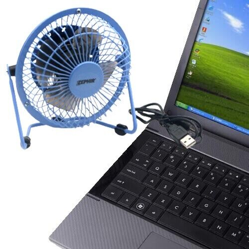 mini ventilatore usb da tavolo portatile Notebook per Ufficio Ruotabile BLU