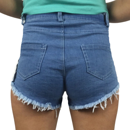 Pantaloncino JEANS Pantalone Corto Shorts DONNA stracciato con Strappi mini sexy