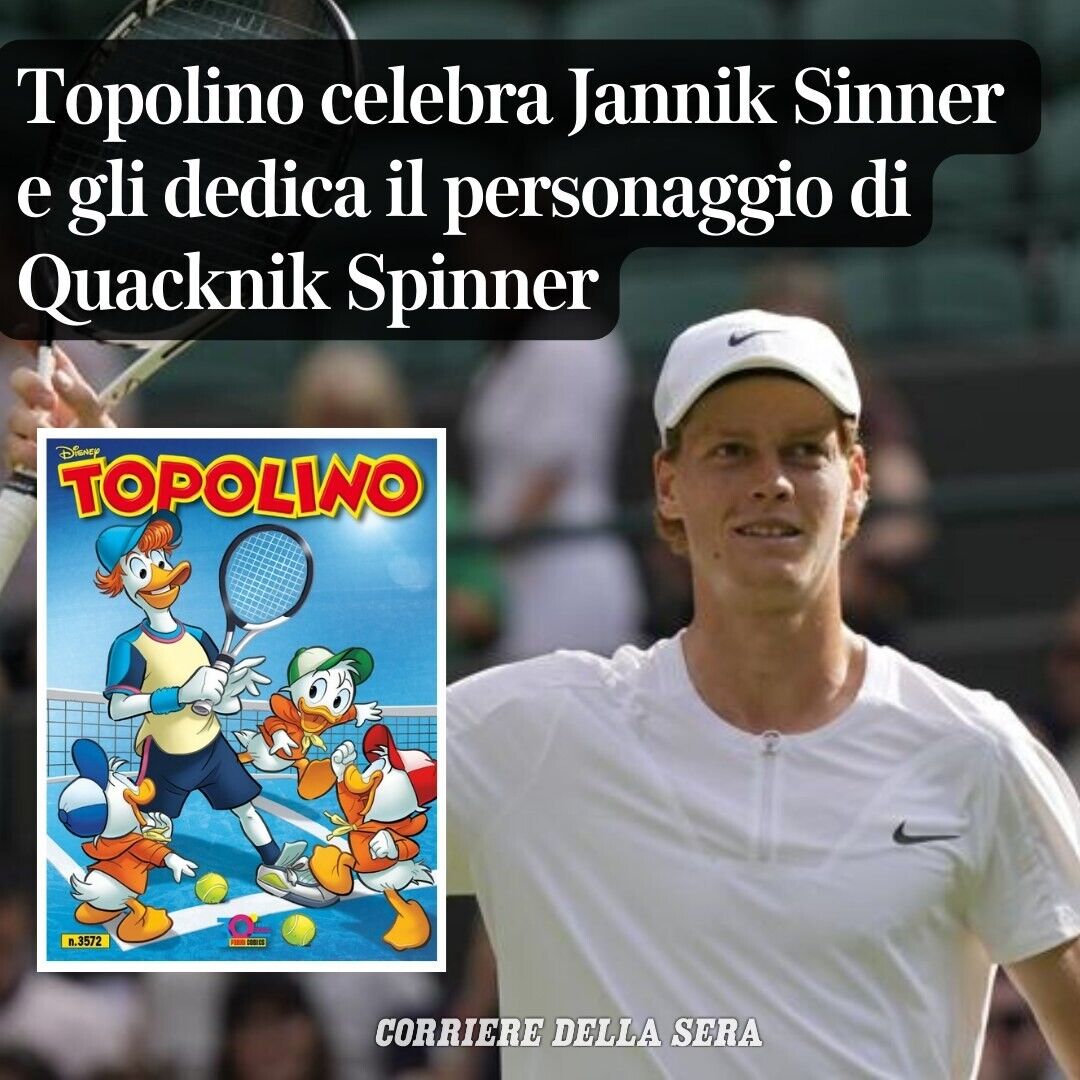 Topolino libretto 3572 Copertina Speciale Cover dedicata a Jannik Sinner Edicola