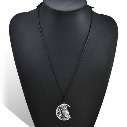 Collana da Donna con pendente Luna e GUFO Portafortuna