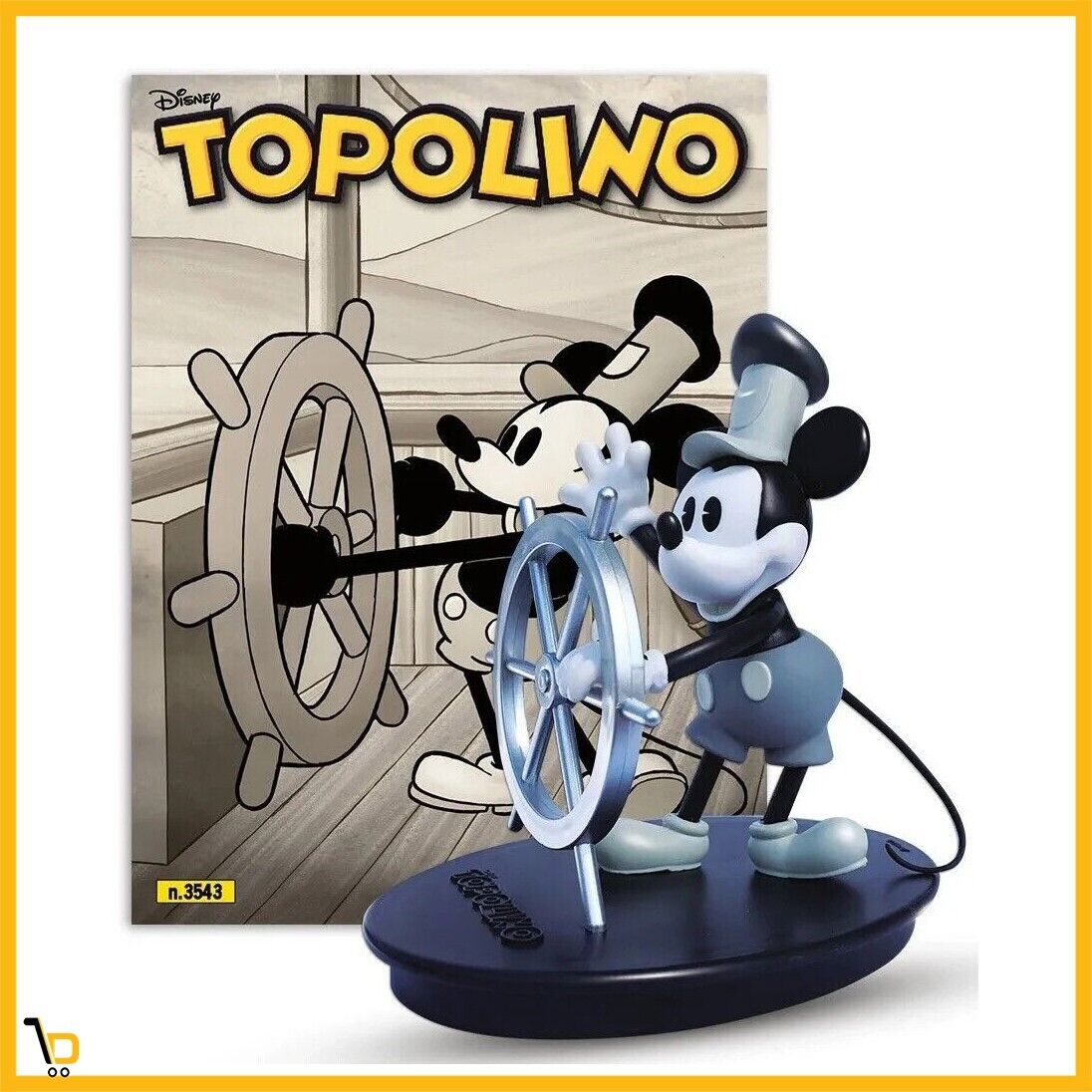 TOPOLINO 3543 da Collezione con Statua Steamboat Willie Disney 100 Blisterato