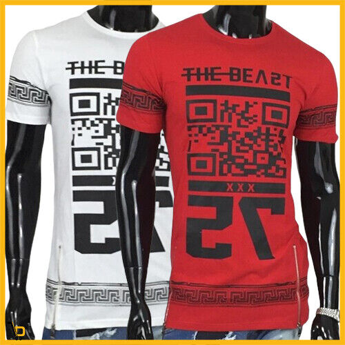 T-shirt UOMO BIANCO The Beast 75 Shirt Stampa fronte retro Manica