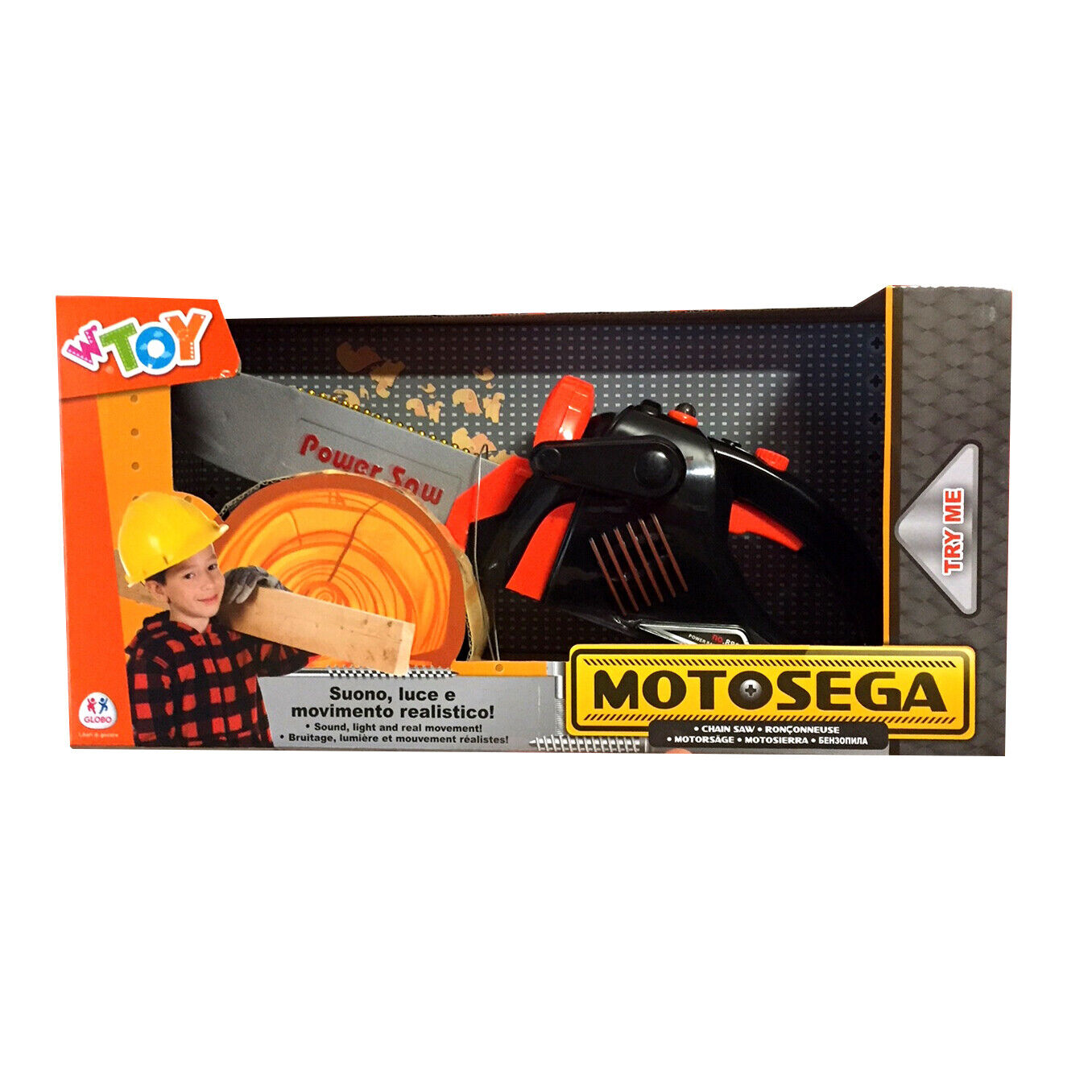 Motosega Giocattolo per bambini 34cm attrezzo da lavoro a batteria gioco