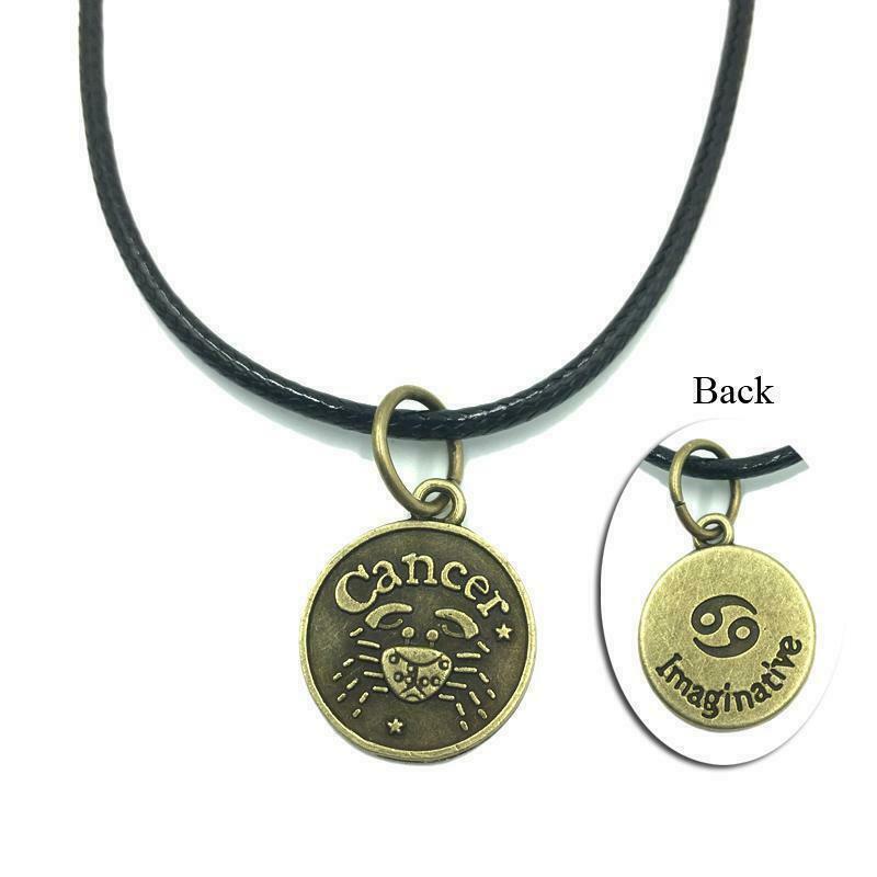 Collana con segno zodiacale catena ciondolo Bronzo Oroscopo Collanina Zodiaco