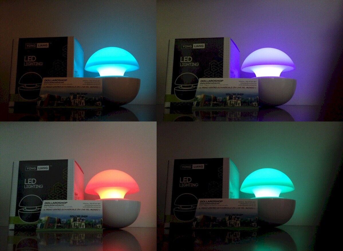 2x Lampada LED Multicolor Arredo 95x100 mm Portatile RGB senza fili Multi Colore