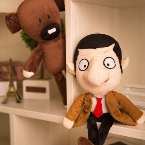 Set 2 Peluche Mister Bean con Orsacchiotto Orso Teddy Orsetto Cartoni animati Mr