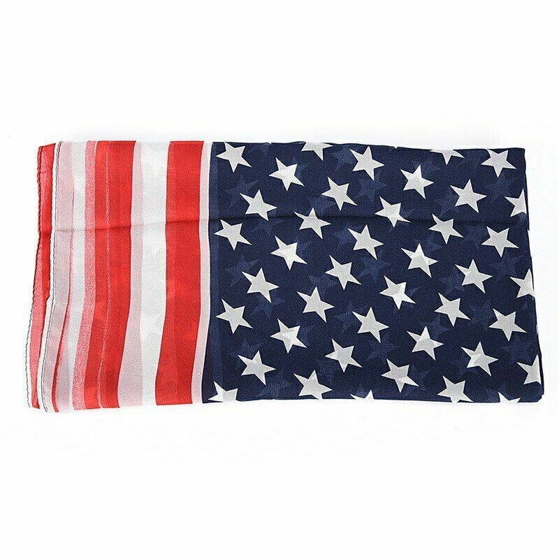 Foulard Bandiera USA Americana Donna Sciarpa 142x48 cm Stati Uniti Stars America